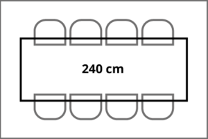 240 cm 8 Personen/Stoelen
