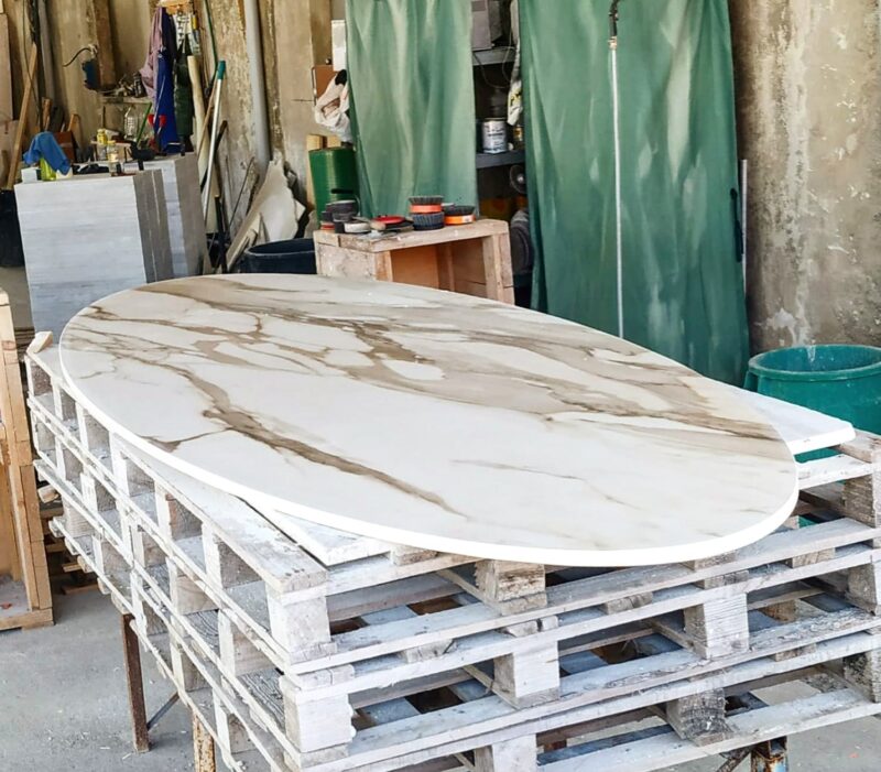 Tuintafel Keramiek Goud Wit