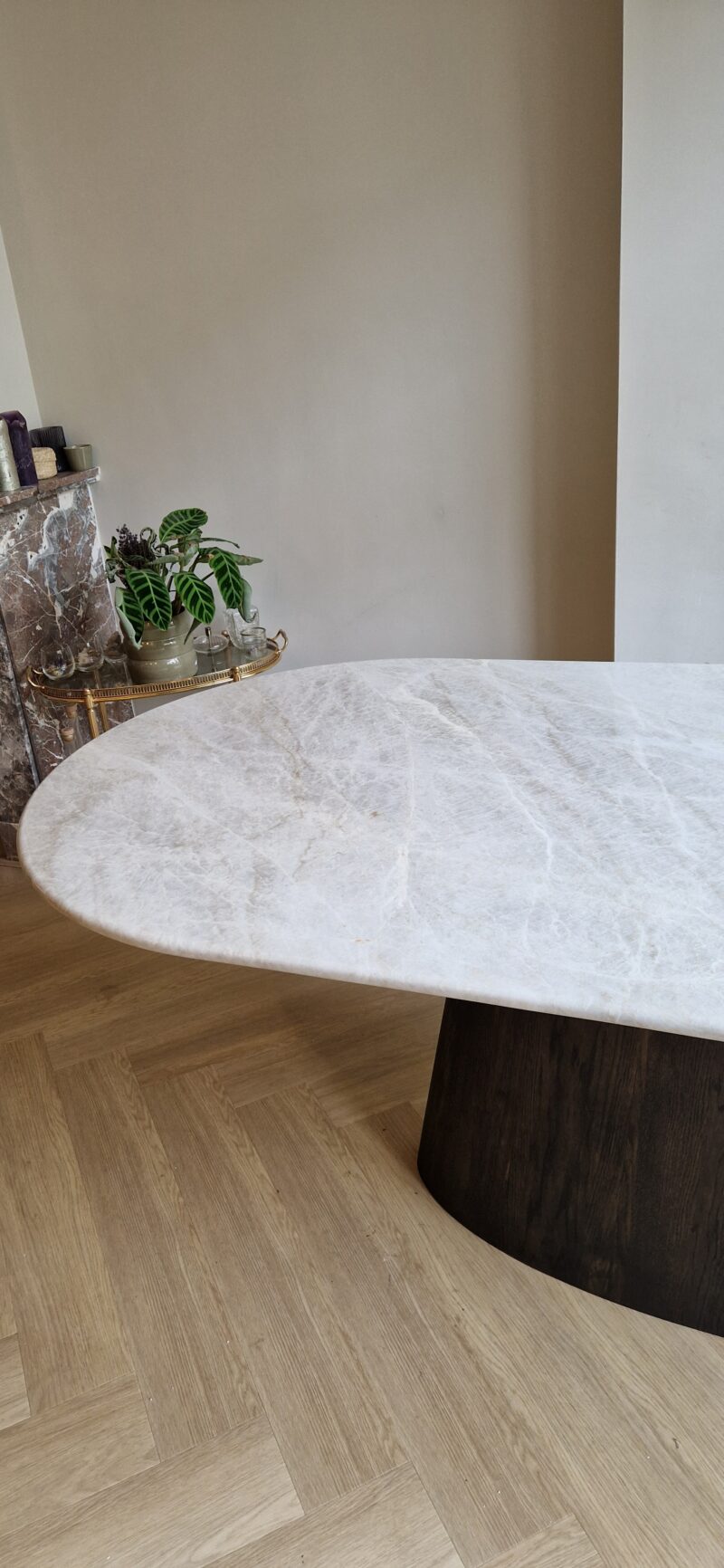 Eettafel Marmer Hout