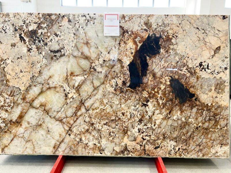 Kwartsiet Eettafel Half Ovaal  Patagonia Goud | Wit - Afbeelding 3